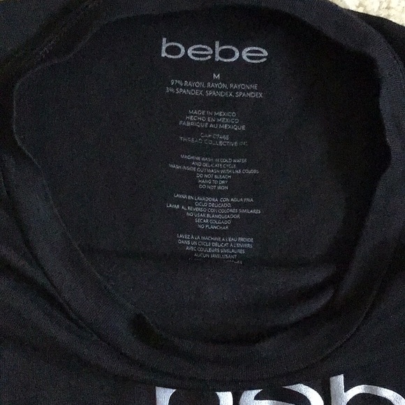 SOLD - Bebe Rainbow Hearts Logo Black Tee - NWT - Picture 4 of 11